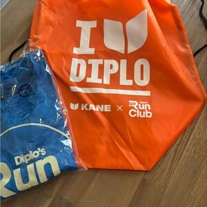 Orange and Blue Diplo Run Club Bag and Shirt